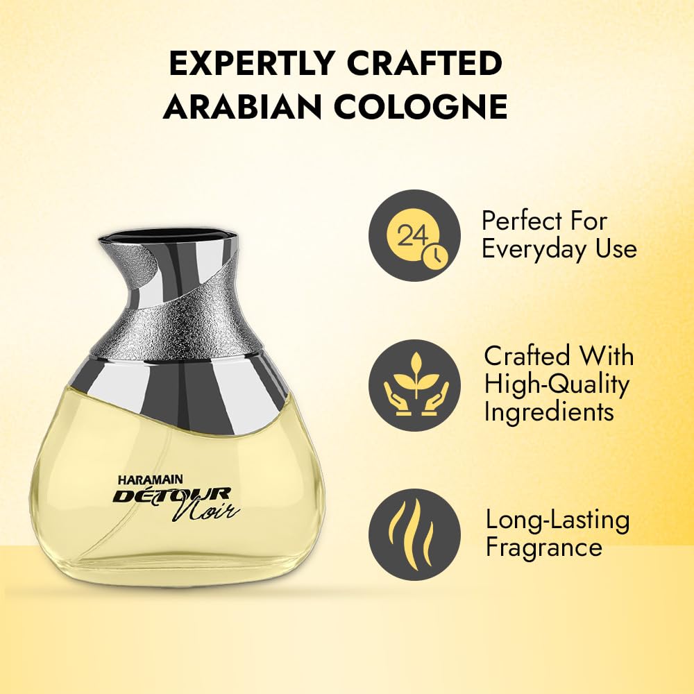 Al Haramain Detour Noir Eau de Perfume Spray for Unisex, 3.33 Ounce - Image 6
